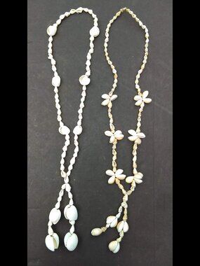 Two Different Vintage Seashell Necklaces Coastal Beach 17-1/2" Long